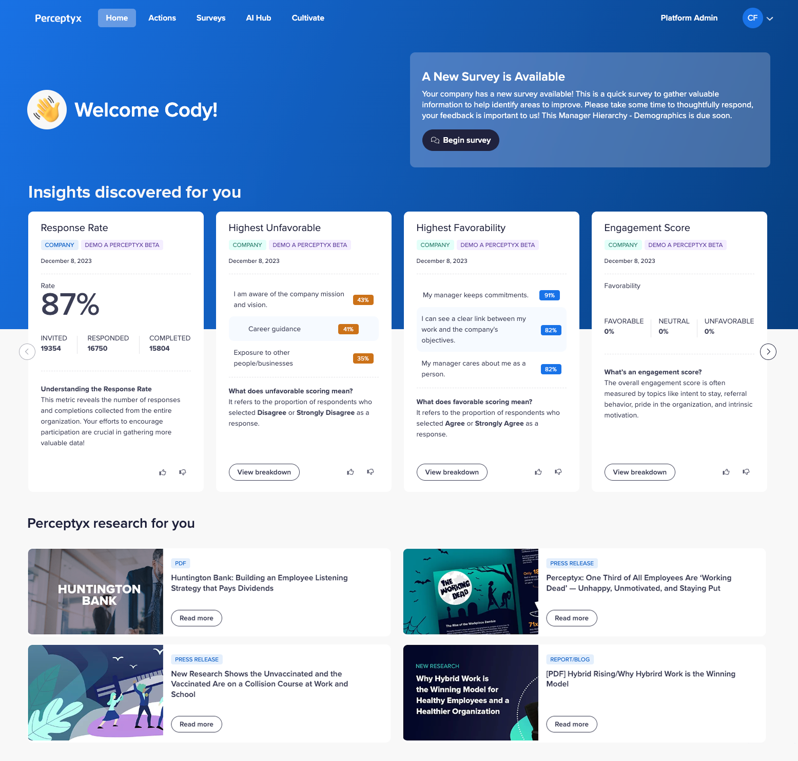 people insights platform dashboard